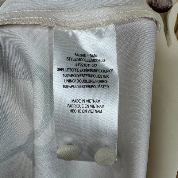 NWT SACHIN + BABI AMY Dress in Eggshell Venetia Petals Floral Satin Maxi Long 12 - Picture 10 of 14